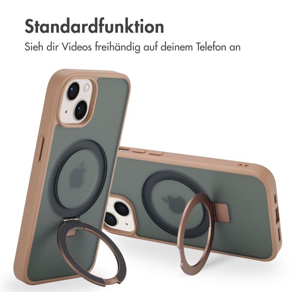 Accezz Ring Stand Backcover mit MagSafe Apple iPhone 14 - Braun