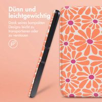 imoshion Design Trifold Hard Case Sleepcover für das Pocketbook InkPad X Pro - Orange Flowers Connect