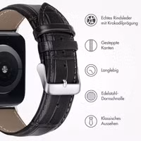 imoshion Leder-Krokodilarmband für das Apple Watch Series 1 bis 9 / SE (38/40/41 mm) | Series 10 / 11 (42 mm) - Schwarz