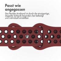 imoshion Sportarmband⁺ für die Apple Watch Series 1 bis 9 / SE (38/40/41 mm) | Series 10 (42 mm) - Größe M/L - Wine Red & Black