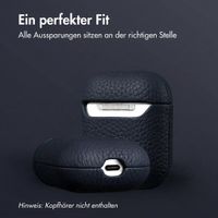 Accezz Echtleder Case  Apple Airpods 1 / 2 - Dunkelblau