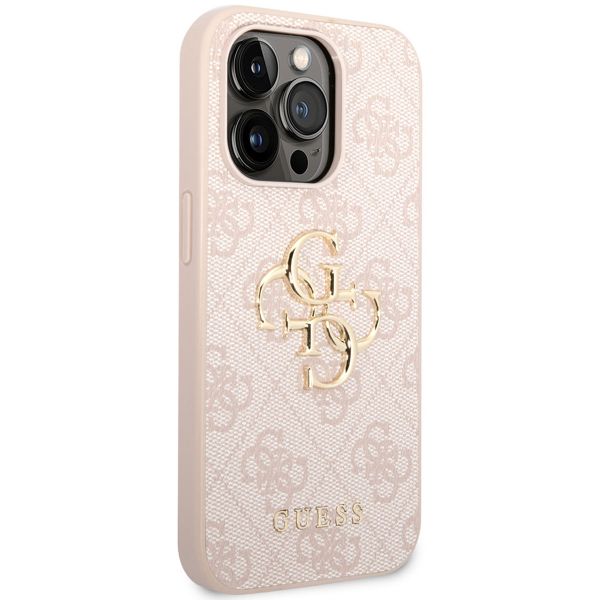 Guess 4G Metal Logo Back Cover für das iPhone 14 Pro - Rosa