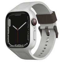 Uniq Monos 2-in-1 Apple Watch Armband mit Hybrid Hülle für die Apple Watch 4 bis 9 / SE (44/45 mm) - Chalk Grey