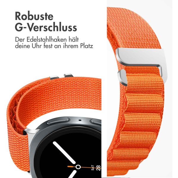 imoshion Nylon Alpine Armband für das  Samsung Galaxy Watch 8 (40/44mm) / Classic (46mm) - Orange