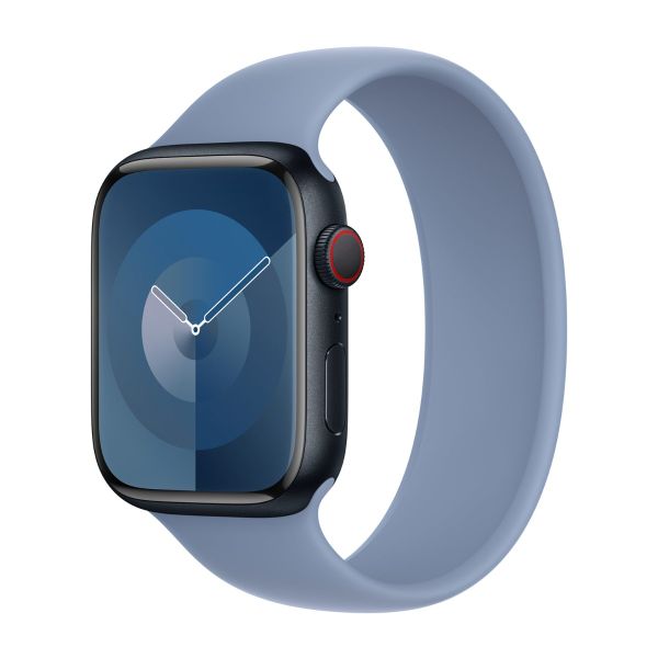 Apple 2 Pack Silikon Solo Loop für Apple Watch | 44/45/46/49 mm - Größe 6 - Winter Blue/ Sprout Green
