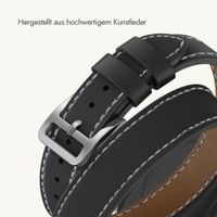 Selencia Élan Double strap Armband für Apple Watch | 38/40/41/42 mm - Schwarz