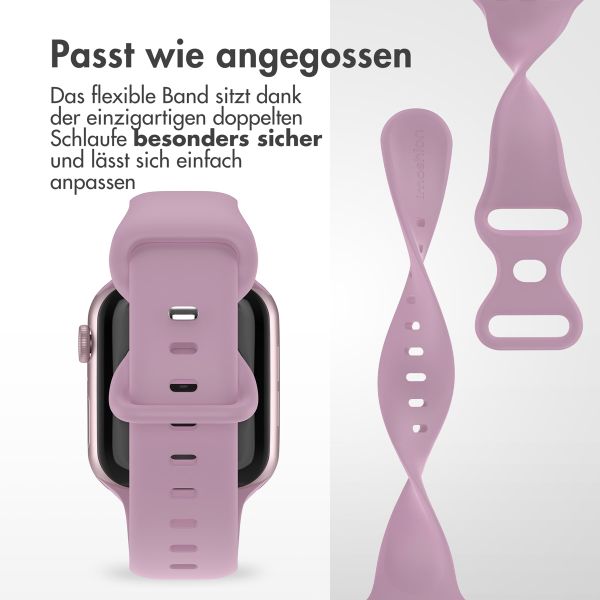 imoshion Silikon-Armband⁺ für  Apple Watch Series 1 t/m 9 / SE (38/40/41 mm) | Series 10 / 11 (42 mm) - Größe S/M - Mauve