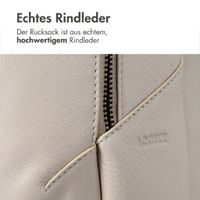 Accezz Leather Laptop Rucksack 16 Zoll - Beige