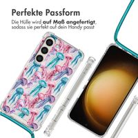 imoshion Design Hülle mit Band Samsung Galaxy S23 Plus - Jellyfish Watercolor