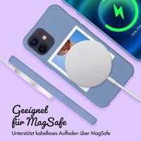 Personalisierte Color Backcover MagSafe mit abtrennbarem Band und Polaroid für iPhone 12 Pro - Ash Blue