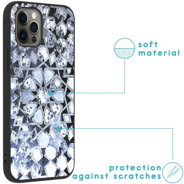 imoshion Design Hülle iPhone 12 (Pro) - Grafik - Silber Bling