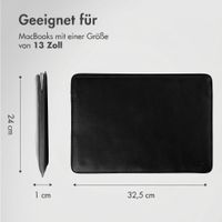 Accezz Leather Laptop Hülle Apple MacBook 13 Zoll - Laptop Sleeve - Schwarz