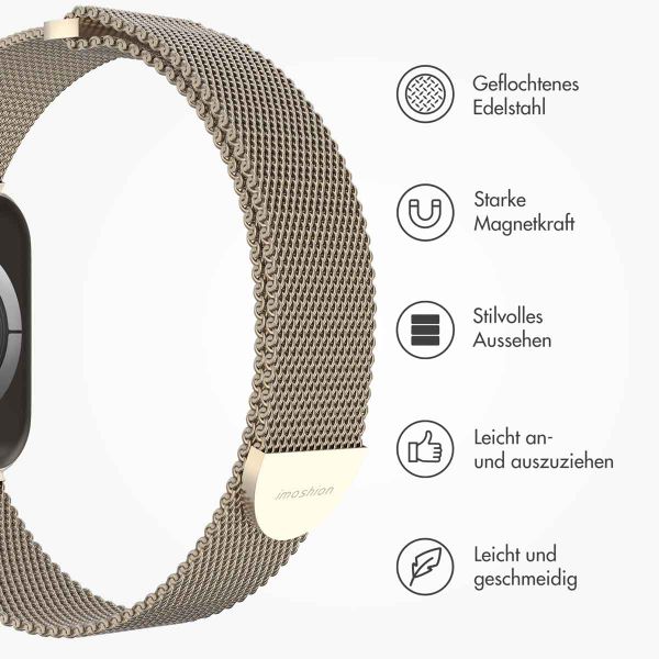 imoshion Magnetisches Milanaise Armband für das  Apple Watch Series 1 - 11 / SE / Ultra (44/45/46/49 mm) - Größe S - Starlight