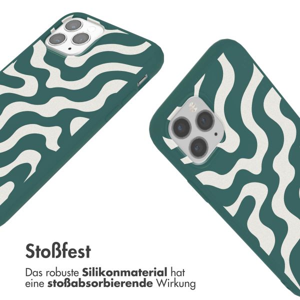 imoshion SilikonHülle design mit Band Apple iPhone 11 Pro - Petrol Green Groovy