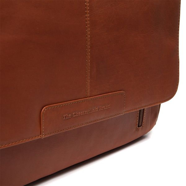 The Chesterfield Brand Richard Laptoptasche 15-15.6 Zoll - Umhängetasche - Echtes Leder - Cognac