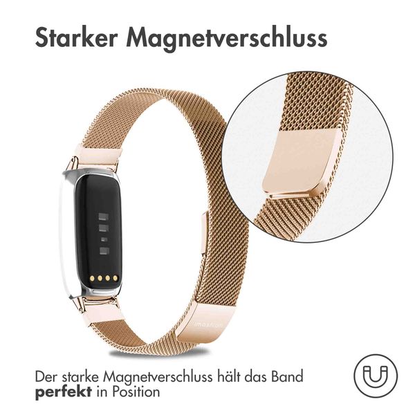 imoshion Magnetisches Milanaise Armband für das  Fitbit Luxe - Größe M - Rosé gold
