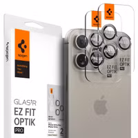 Spigen GLAStR EZ Fit Optik Pro Kameraschutz 2er-Pack für Apple iPhone 15 Pro / 15 Pro Max - Natural Titanium