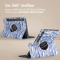 imoshion 360° drehbare Design Klapphülle für das Samsung Galaxy Tab S9 11.0 Zoll - White Blue Stripes