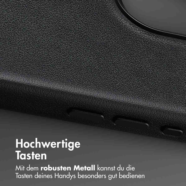 Accezz MagSafe Leather Backcover für das iPhone 16 Pro Max - Onyx Black