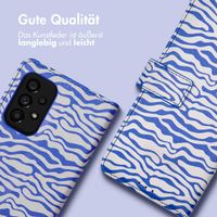 imoshion ﻿Design Klapphülle für das Samsung Galaxy A53 - White Blue Stripes