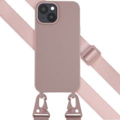 Selencia SilikonHülle mit abnehmbarem Band Apple iPhone 15 - Sand Pink