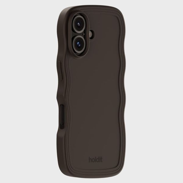 Holdit Wavy Case für das Apple iPhone 16 - Chocolate