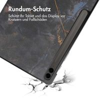 imoshion Design Trifold Klaphülle Samsung Galaxy Tab S10 Plus / Tab S9 FE Plus / Tab S9 Plus - Black Marble