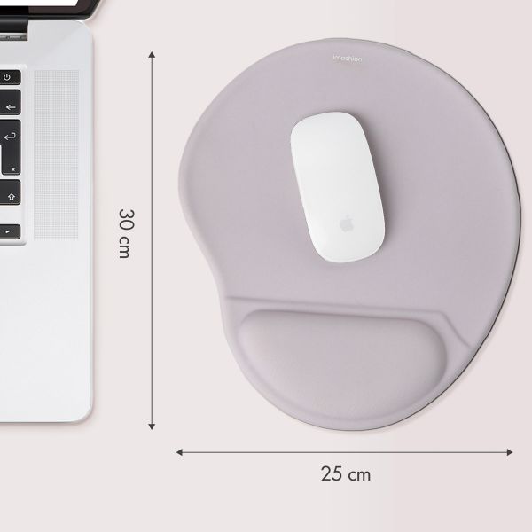 imoshion Ergonomisches Mauspad - Mauspad mit Handgelenkstütze - 30 x 25 cm - Grau