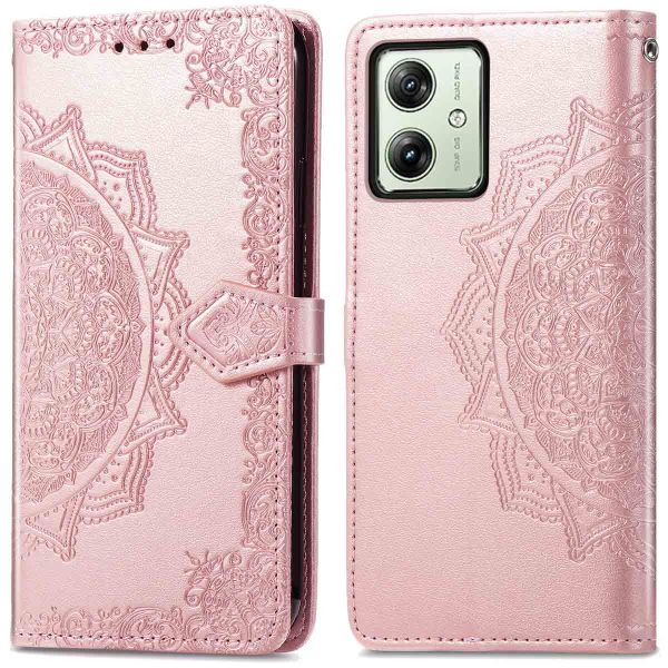 imoshion Mandala Klapphülle für das Motorola Moto G54 - Rose Gold