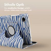 imoshion 360° drehbare Design Klapphülle Samsung Galaxy Tab A9 Plus - White Blue Stripes