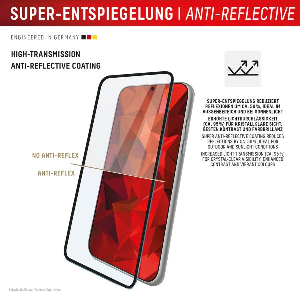 Displex Bildschirmschutzfolie Real Glass Full Cover für das Samsung Galaxy S25 Ultra