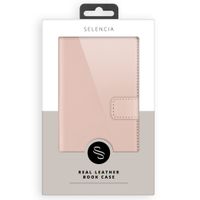 Selencia Echtleder Klapphülle Samsung Galaxy A72 - Dusty Pink