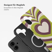 Selencia Vivid Tough Back Cover MagSafe für das iPhone 16 - Double Hearts Plum Fern