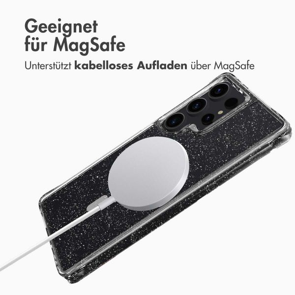 imoshion Klare Glitter Backcover mit MagSafe Samsung Galaxy S25 Ultra - Silber
