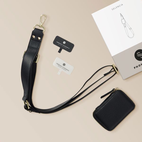 Selencia Handykette mit kleiner Tasche - Midnight Black