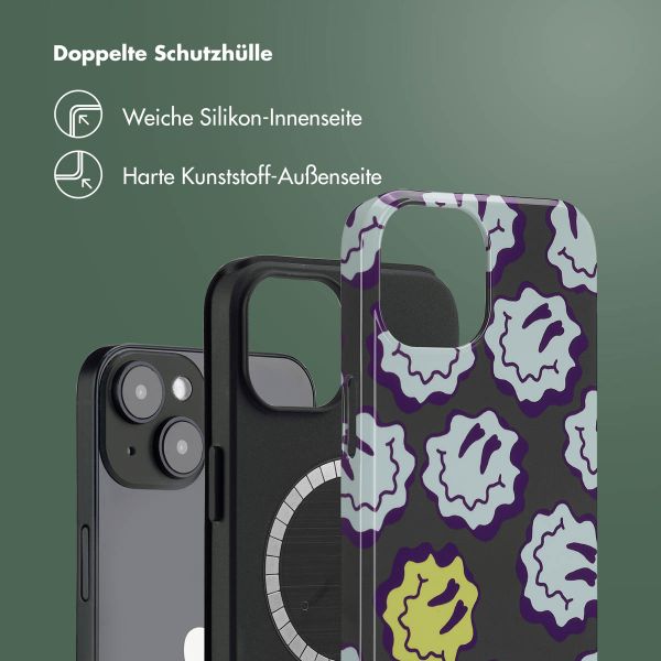 Selencia Vivid Rückabdeckung mit MagSafe Apple iPhone 14 - Wavy Smiley Green