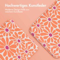 imoshion Design Slim Hard Case Sleepcover mit Stand für das Kobo Libra Colour / Tolino Vision Color - Orange Flowers Connect