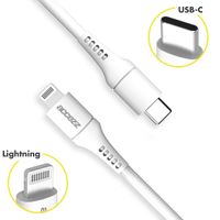 Accezz MFI-zertifiziertes Lightning- auf USB-C-Kabel - 1 m - Weiß