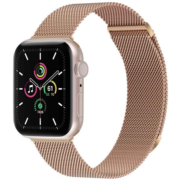 imoshion Mailändische Magnetarmband für die Apple Watch Series 1 bis 9 / SE (38/40/41 mm) | Series 10 (42 mm) - Größe S - Rose Gold