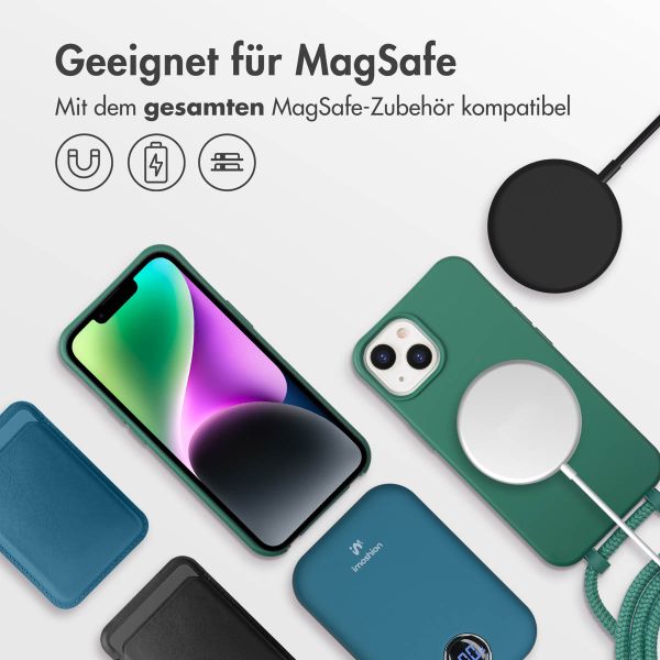 imoshion Color Backcover mit abnehmbarem Handykette und MagSafe Apple iPhone 14 - Dunkelgrün