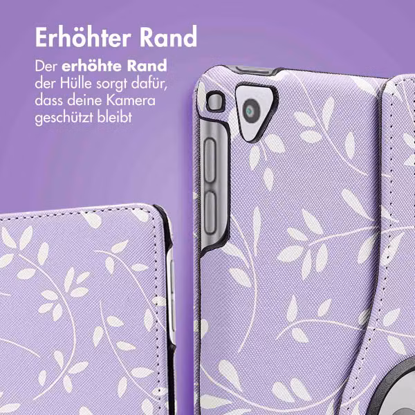 imoshion 360° drehbare Design Klapphülle Apple iPad 6 (2018) 9.7 Zoll / iPad 5 (2017) 9.7 Zoll / Air 2 (2014)/Air 1 (2013) - Lavender Flowers