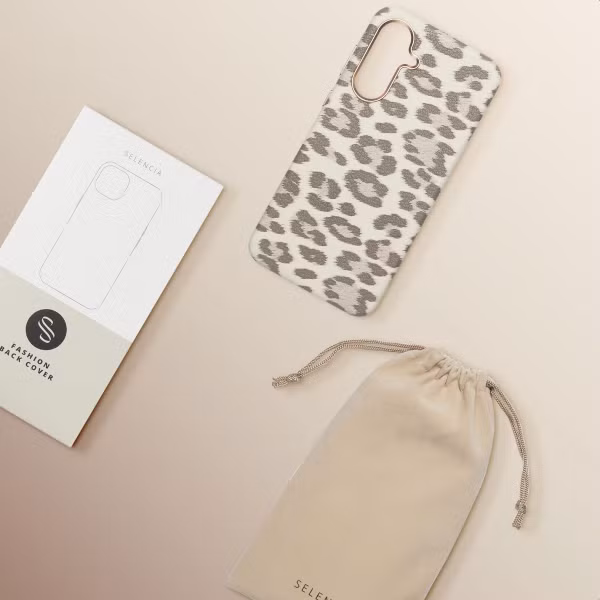 Selencia Sabi Backcover Leopardenmuster mit MagSafe Samsung Galaxy A56 - Soft Ivory