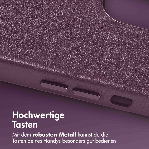 Accezz MagSafe Leather Backcover für das iPhone 12 (Pro) - Heath Purple