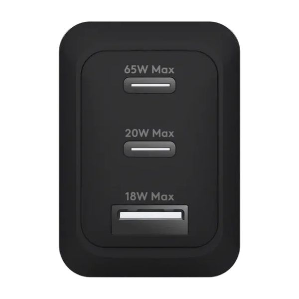 dbramante1928 Re-charge Ladegerät 2x USB-C 65 W und USB-A 18 W - Schwarz