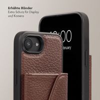 Selencia Sera HandyHülle mit Kordel und Umschlag-Kartenhalter Apple iPhone 17e / 16e - Chocolate Brown