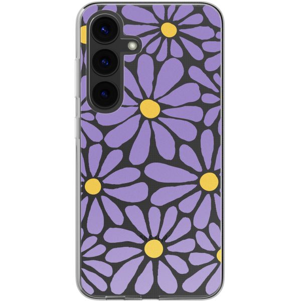 imoshion  Design Hülle für das Samsung Galaxy S24 - Tropical Violet Flowers Connect