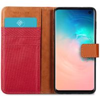 imoshion Luxuriöse Canvas-Klapphülle Samsung Galaxy S10 - Rot