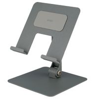 Accezz Faltbarer Tablet-Ständer für den Schreibtisch - Halterung für Tablet / 13 Zoll Laptop - Silber