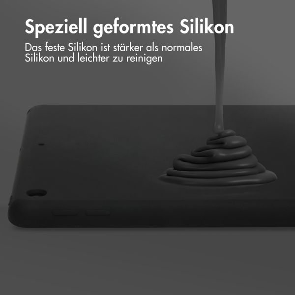 Accezz Liquid Silicone Back Cover für das iPad 9 (2021) 10.2 Zoll / iPad 8 (2020) 10.2 Zoll / iPad 7 (2019) 10.2 Zoll - Schwarz