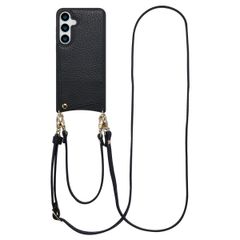 Selencia Nova HandyHülle mit Kordel und Kartenhalter Samsung Galaxy S24 Plus / S25 Plus - Schwarz